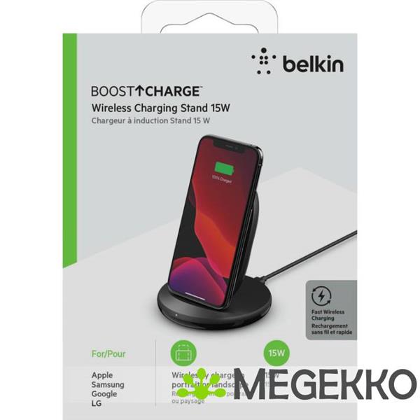 Grote foto belkin boost charge wireless charging stand 15w z. wib002vfbk audio tv en foto algemeen