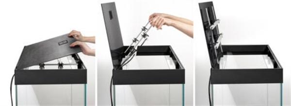 Grote foto aquael optiset 200 aquarium zwart 100cm met meubel dieren en toebehoren vissenkommen