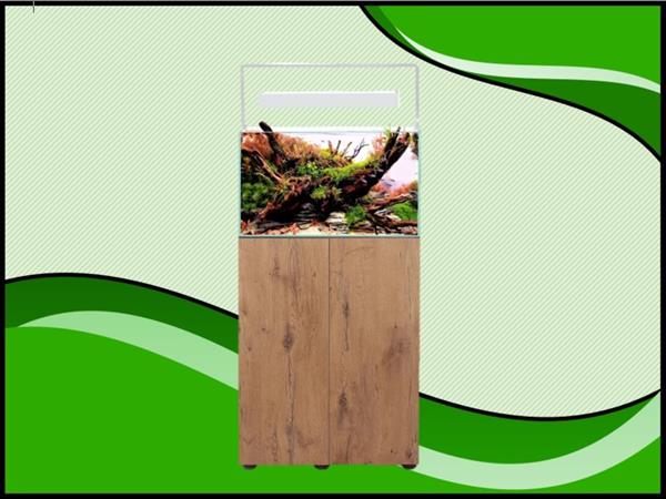 Grote foto osaka ultrascape zwart 60x30x36cm aquarium 3x led verlichting met forest meubel dieren en toebehoren vissenkommen