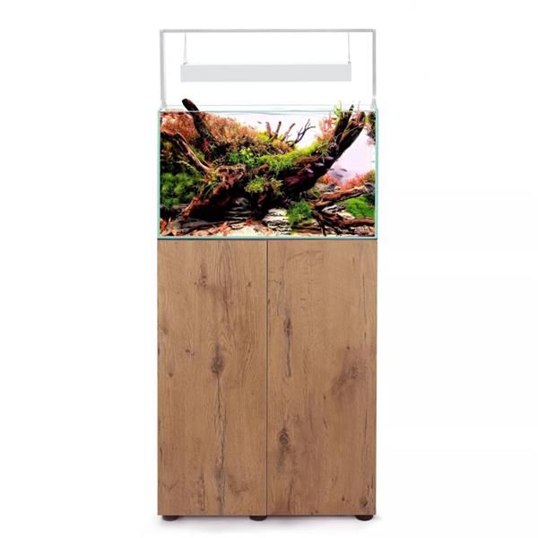 Grote foto osaka ultrascape zwart 60x30x36cm aquarium 3x led verlichting met forest meubel dieren en toebehoren vissenkommen