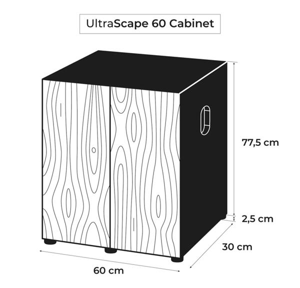 Grote foto osaka ultrascape zwart 60x30x36cm aquarium 3x led verlichting met forest meubel dieren en toebehoren vissenkommen