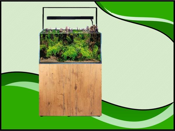 Grote foto osaka ultrascape zwart 90x60x45cm aquarium 4x led verlichting met forest meubel dieren en toebehoren vissenkommen