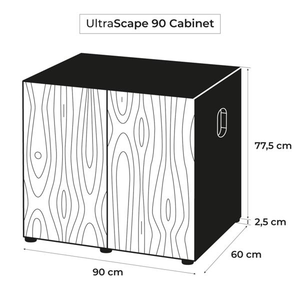 Grote foto osaka ultrascape zwart 90x60x45cm aquarium 4x led verlichting met forest meubel dieren en toebehoren vissenkommen