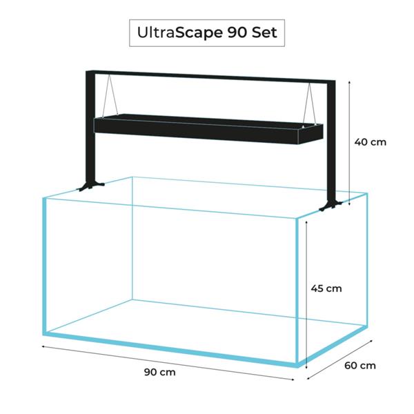 Grote foto osaka ultrascape zwart 90x60x45cm aquarium 4x led verlichting met forest meubel dieren en toebehoren vissenkommen