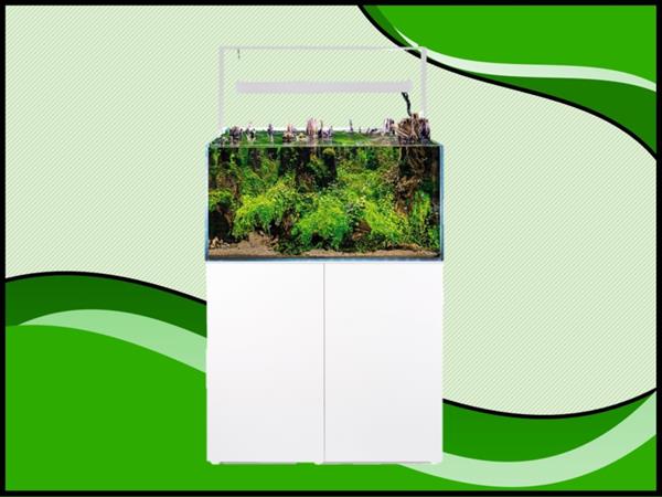 Grote foto osaka ultrascape wit 90x60x45cm aquarium 4x led verlichting met wit meubel dieren en toebehoren vissenkommen