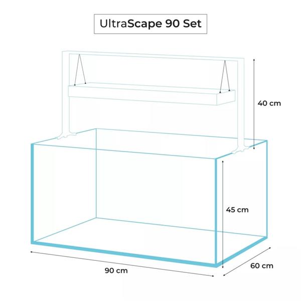Grote foto osaka ultrascape wit 90x60x45cm aquarium 4x led verlichting met wit meubel dieren en toebehoren vissenkommen