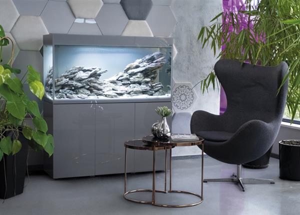 Grote foto aquael glossy 100 grijs aquarium set inclusief glossy meubel dieren en toebehoren vissenkommen