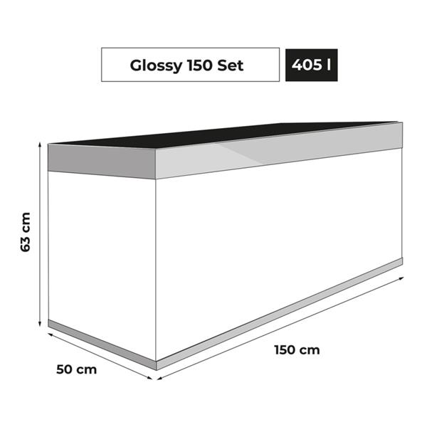 Grote foto aquael glossy 150 grijs aquarium dieren en toebehoren vissenkommen