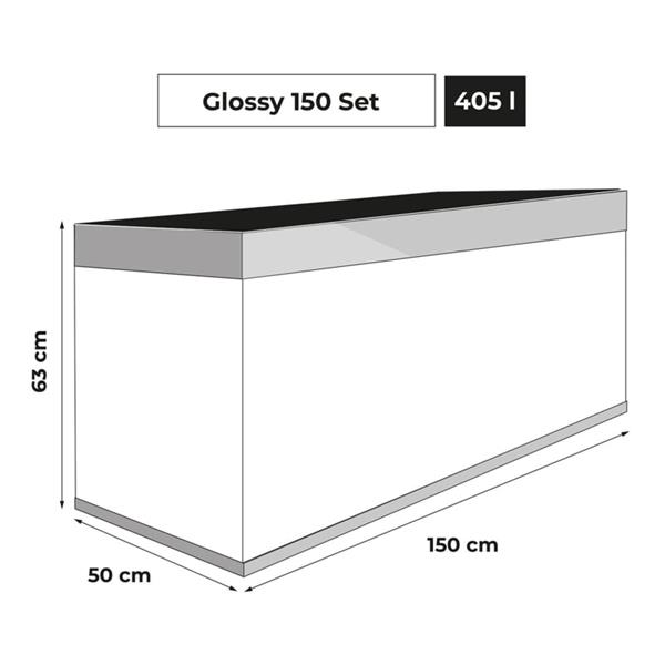 Grote foto aquael glossy 150 grijs aquarium set inclusief glossy meubel dieren en toebehoren vissenkommen