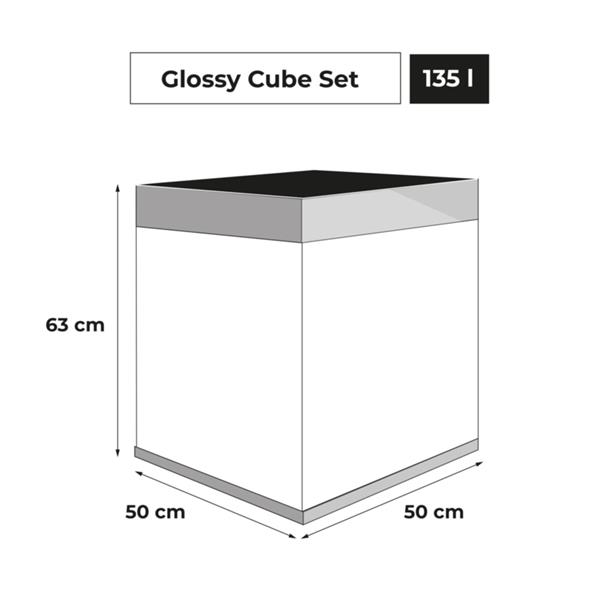 Grote foto aquael glossy 50 cube grijs aquarium dieren en toebehoren vissenkommen