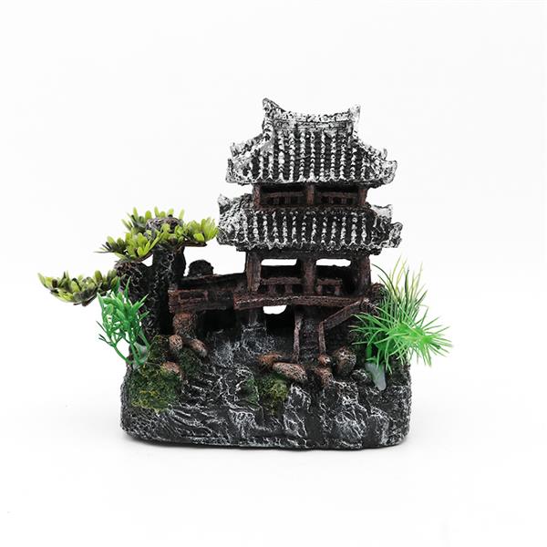 Grote foto oude tempel 16cm aquariumdecoratie as 153 dieren en toebehoren vissenkommen