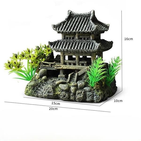 Grote foto oude tempel 16cm aquariumdecoratie as 153 dieren en toebehoren vissenkommen