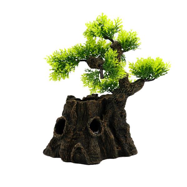 Grote foto boomstronk met bonsai 23cm aquariumdecoratie as 158 dieren en toebehoren vissenkommen