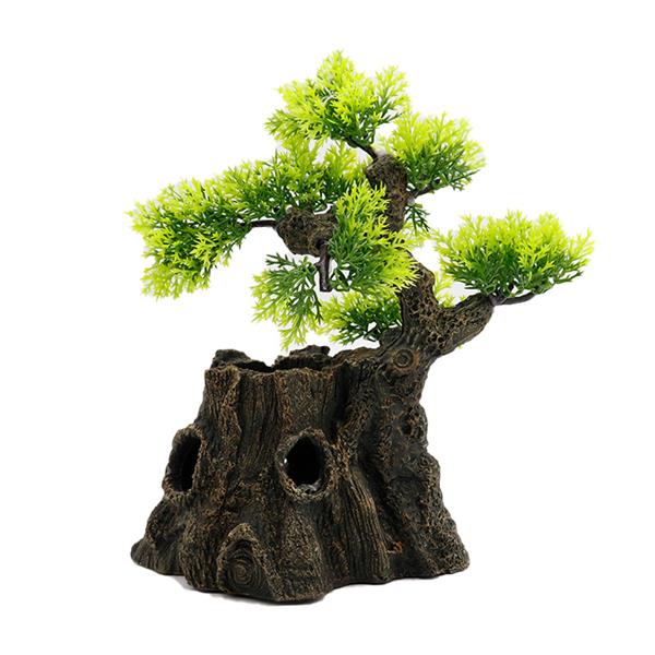 Grote foto boomstronk met bonsai 23cm aquariumdecoratie as 158 dieren en toebehoren vissenkommen