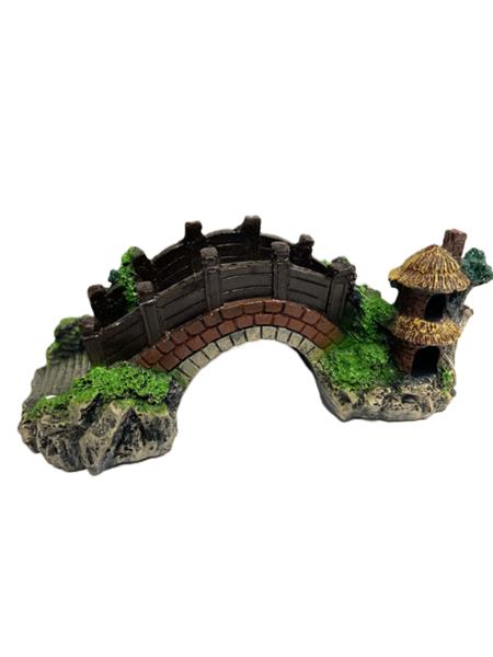 Grote foto brug met hut 7.5 cm aquarium decoratie as 173 dieren en toebehoren vissenkommen