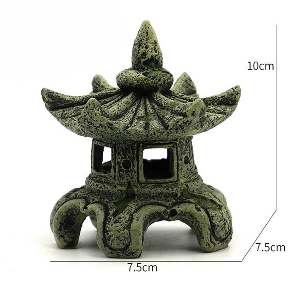 Grote foto japanse tempel 10 cm aquariumdecoratie as 186 dieren en toebehoren vissenkommen