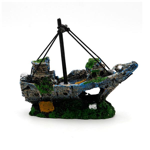 Grote foto scheepwrak 12 cm aquariumdecoratie as 190 dieren en toebehoren vissenkommen