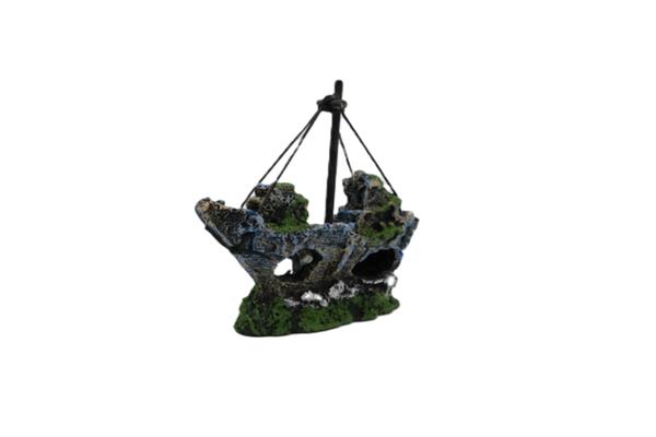 Grote foto scheepwrak 12 cm aquariumdecoratie as 190 dieren en toebehoren vissenkommen