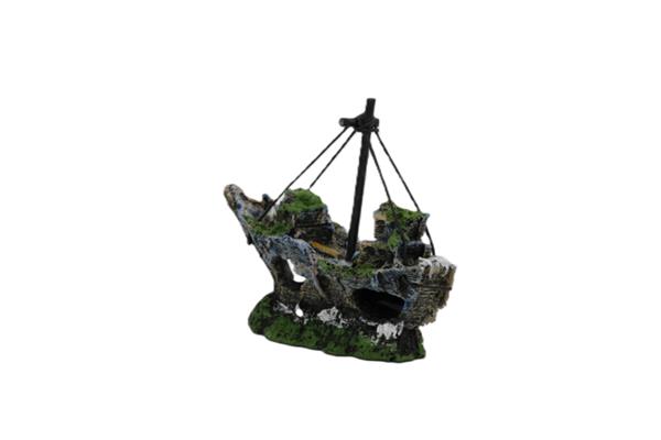 Grote foto scheepwrak 12 cm aquariumdecoratie as 190 dieren en toebehoren vissenkommen
