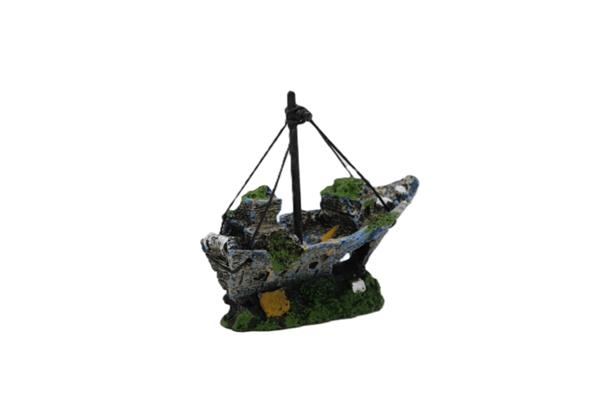 Grote foto scheepwrak 12 cm aquariumdecoratie as 190 dieren en toebehoren vissenkommen