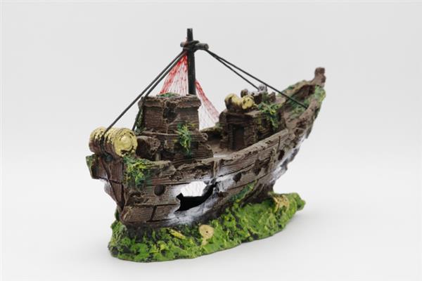 Grote foto scheepswrak 18cm aquariumdecoratie as 191 dieren en toebehoren vissenkommen