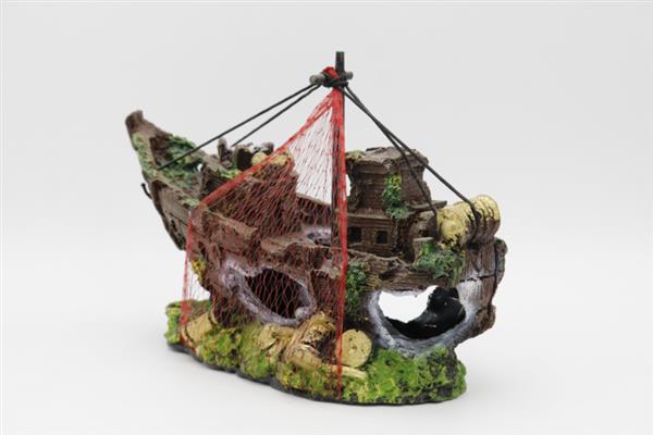 Grote foto scheepswrak 18cm aquariumdecoratie as 191 dieren en toebehoren vissenkommen