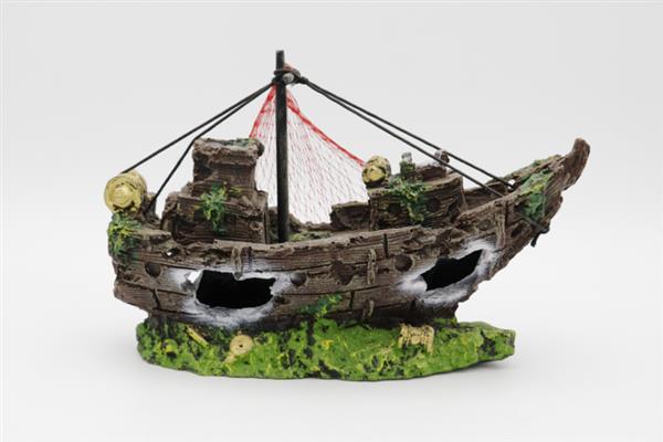 Grote foto scheepswrak 18cm aquariumdecoratie as 191 dieren en toebehoren vissenkommen