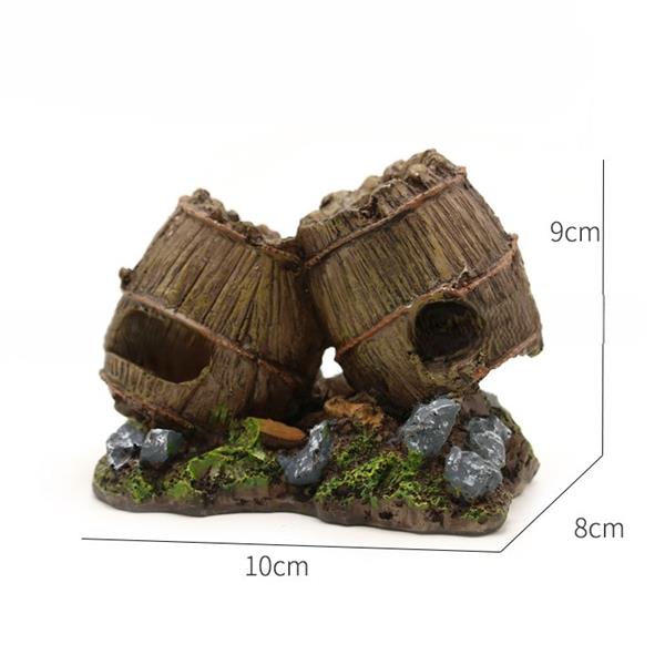 Grote foto houten tonnen 9 cm aquariumdecoratie as 197 dieren en toebehoren vissenkommen