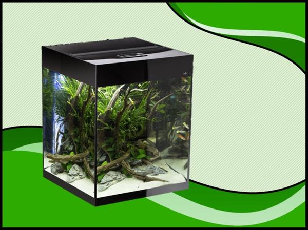 Grote foto aquael glossy cube 50 d n zwart aquarium dieren en toebehoren vissenkommen