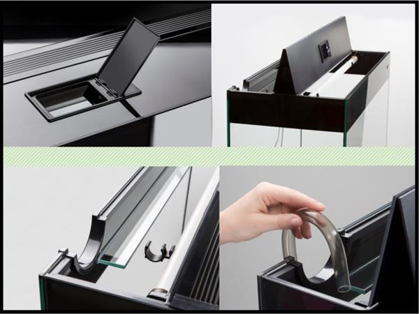 Grote foto aquael glossy cube 50 d n zwart aquarium dieren en toebehoren vissenkommen