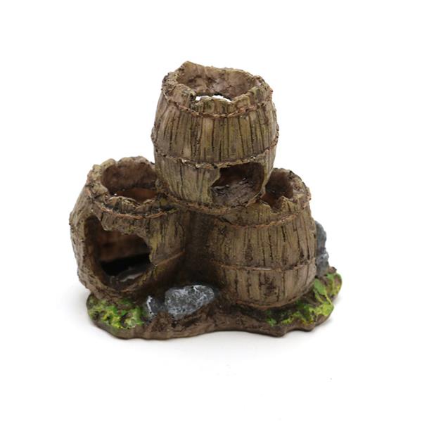 Grote foto houten tonnen 10cm aquariumdecoratie as 198 dieren en toebehoren vissenkommen