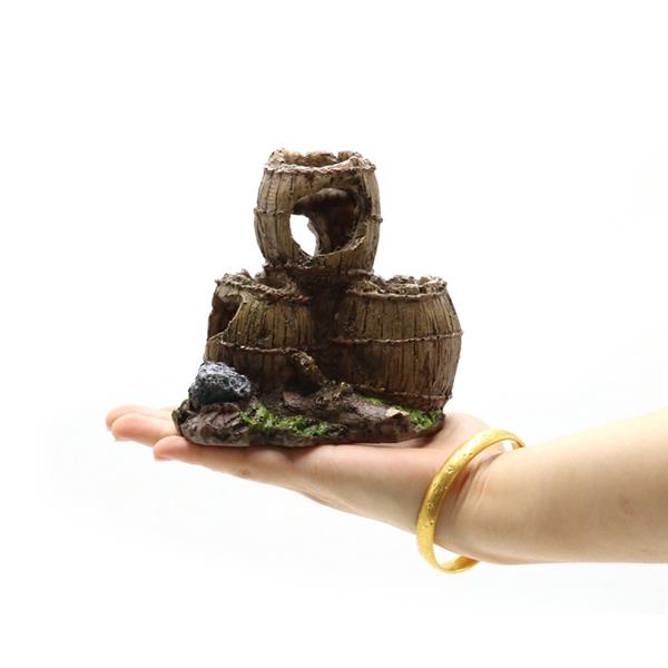 Grote foto houten tonnen 10cm aquariumdecoratie as 198 dieren en toebehoren vissenkommen