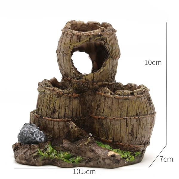Grote foto houten tonnen 10cm aquariumdecoratie as 198 dieren en toebehoren vissenkommen