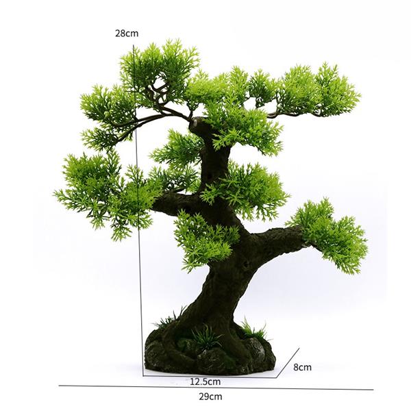 Grote foto bonsaiboom 28cm aquariumdecoratie as 200 dieren en toebehoren vissenkommen