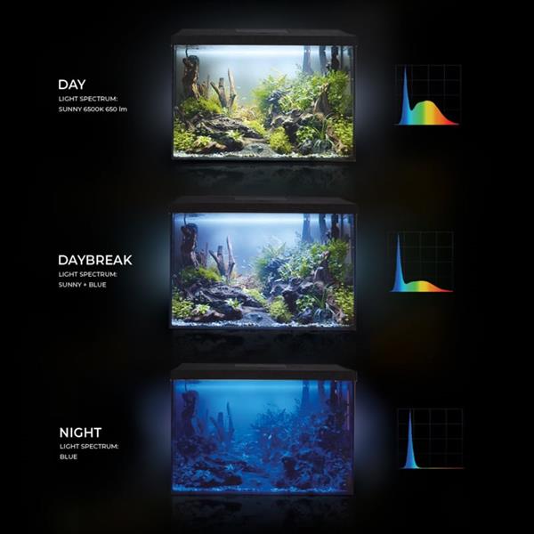 Grote foto aquael leddy 75 day night zwart aquarium dieren en toebehoren vissenkommen