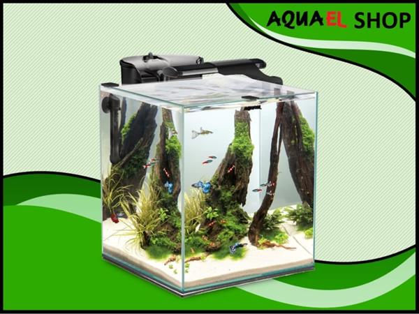 Grote foto aquael nano cube set duo 49 liter zwart aquarium inclusief meubel dieren en toebehoren vissenkommen