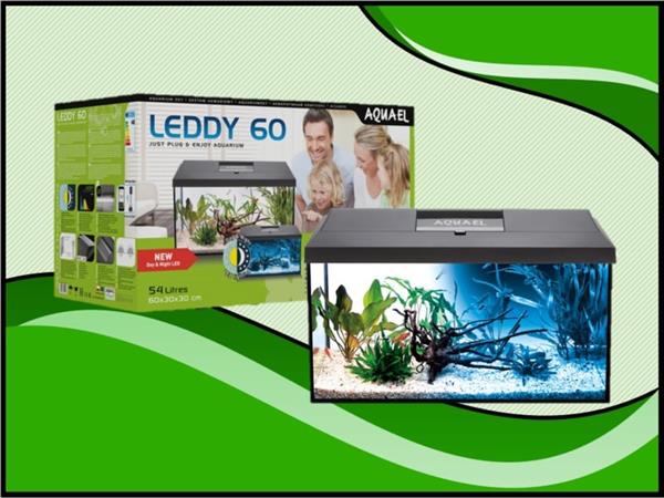 Grote foto aquael leddy 60 day night zwart aquarium dieren en toebehoren vissenkommen