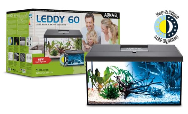 Grote foto aquael leddy 60 day night zwart aquarium dieren en toebehoren vissenkommen