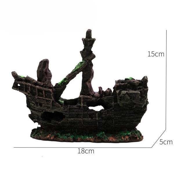 Grote foto scheepswrak 15cm aquariumdecoratie as 237 dieren en toebehoren vissenkommen