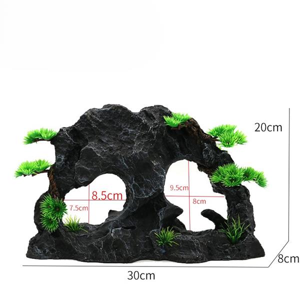 Grote foto rotsformatie 2 openingen 20cm aquariumdecoratie as 239 dieren en toebehoren vissenkommen