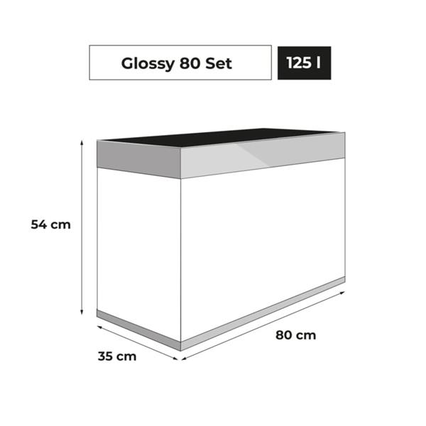 Grote foto aquael glossy 80 grijs aquarium set inclusief glossy meubel dieren en toebehoren vissenkommen