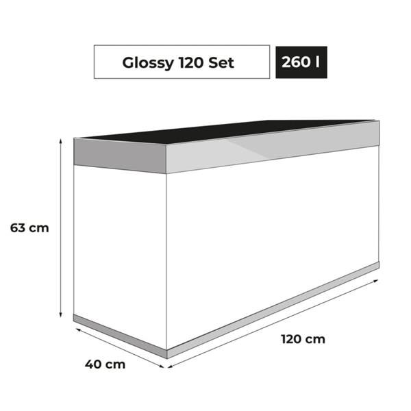 Grote foto aquael glossy 120 grijs aquarium set inclusief glossy meubel dieren en toebehoren vissenkommen