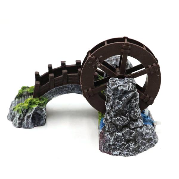 Grote foto brug met watermolen luchtaansluiting 18 cm as 284 dieren en toebehoren vissenkommen