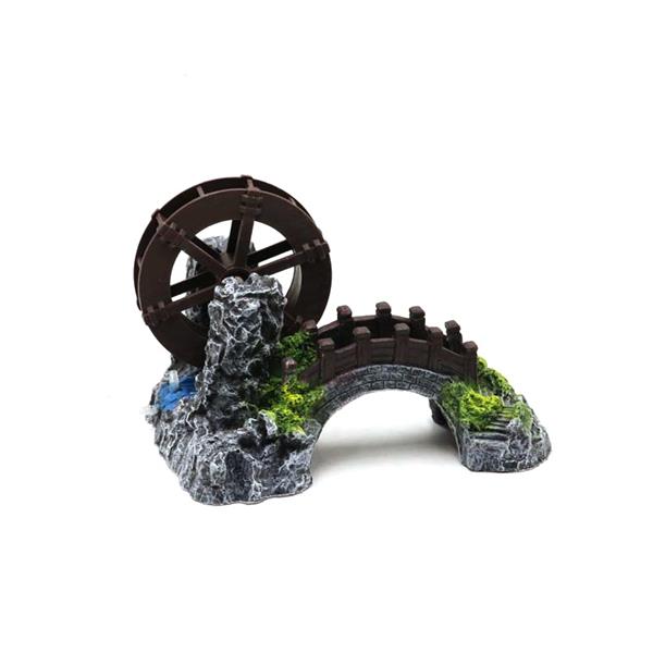 Grote foto brug met watermolen luchtaansluiting 18 cm as 284 dieren en toebehoren vissenkommen