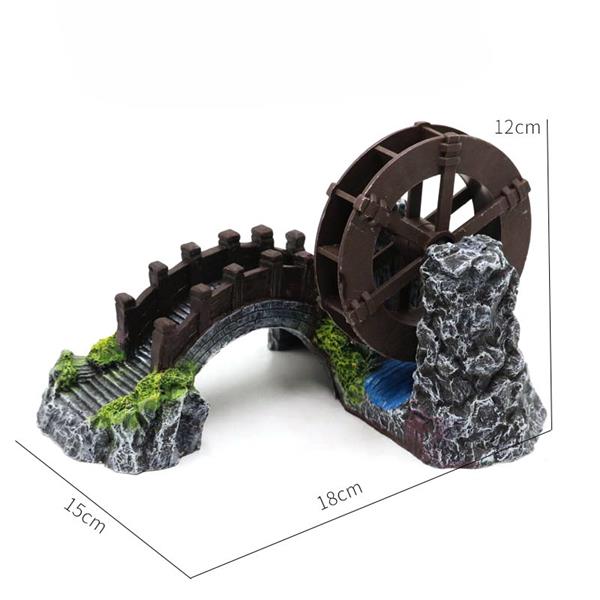 Grote foto brug met watermolen luchtaansluiting 18 cm as 284 dieren en toebehoren vissenkommen