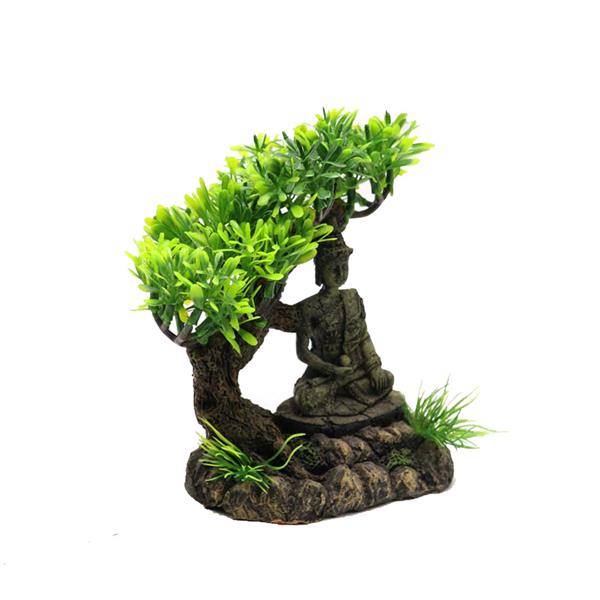 Grote foto bonsai 15cm met boeddhabeeld aquariumdecoratie as 292 dieren en toebehoren vissenkommen