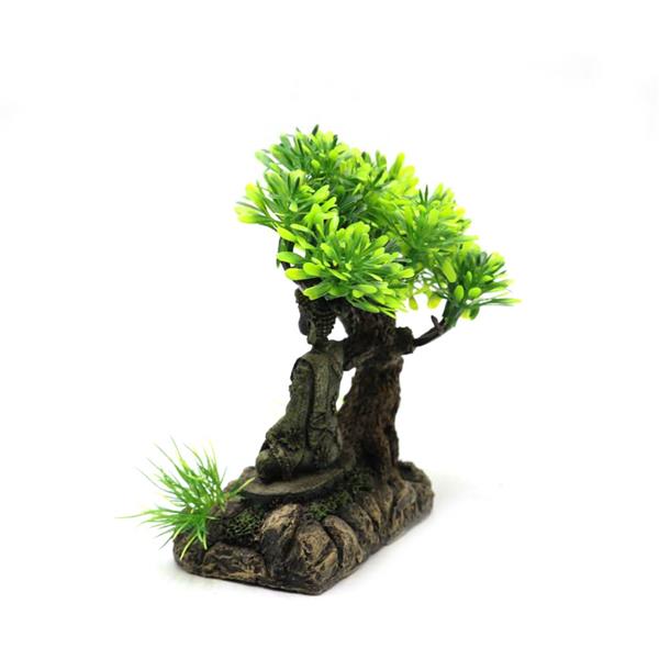 Grote foto bonsai 15cm met boeddhabeeld aquariumdecoratie as 292 dieren en toebehoren vissenkommen