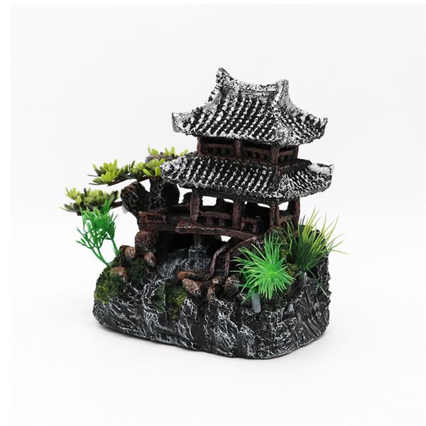 Grote foto oude tempel 16cm aquariumdecoratie as 153 dieren en toebehoren vissenkommen