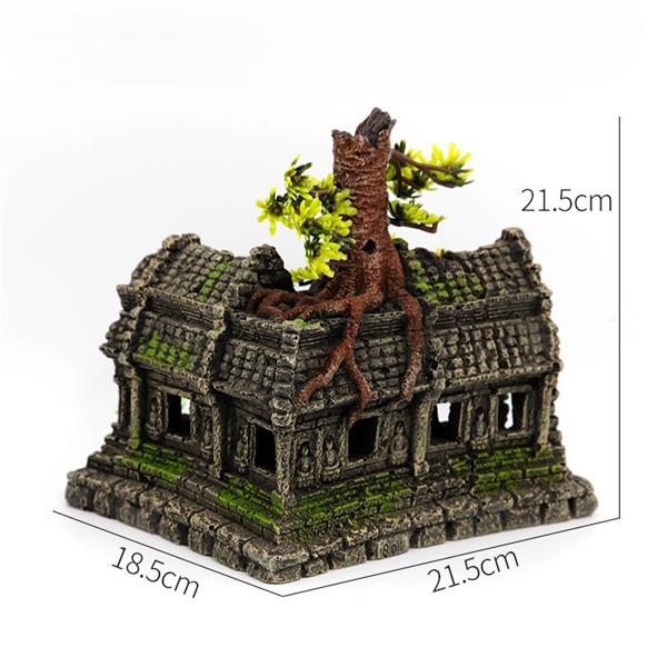 Grote foto ru ne met boom 21cm aquariumdecoratie as 155 dieren en toebehoren vissenkommen