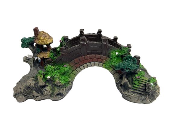 Grote foto brug met hut 10.5 cm aquarium decoratie as 174 dieren en toebehoren vissenkommen